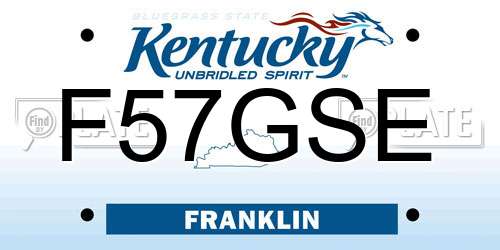 F57GSE Kentucky License Plate