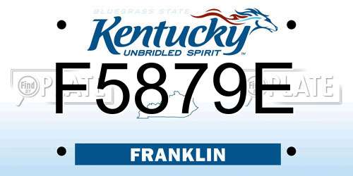 F5879E Kentucky License Plate
