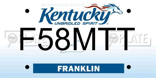 F58MTT Kentucky License Plate