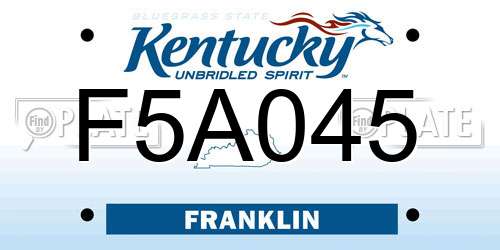F5A045 Kentucky License Plate