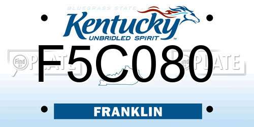 F5C080 Kentucky License Plate