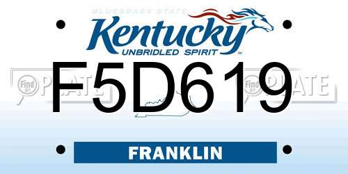 F5D619 Kentucky License Plate