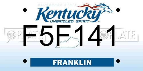 F5F141 Kentucky License Plate
