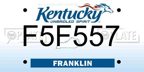 F5F557 Kentucky License Plate
