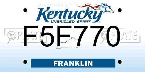 F5F770 Kentucky License Plate