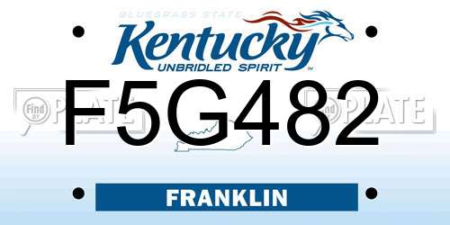 F5G482 Kentucky License Plate