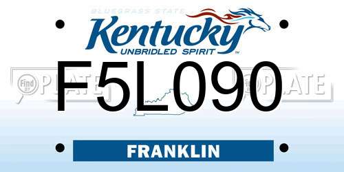 F5L090 Kentucky License Plate