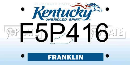 F5P416 Kentucky License Plate