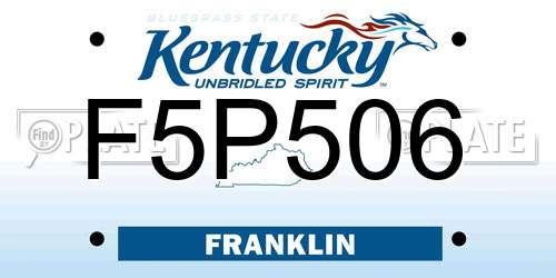 F5P506 Kentucky License Plate
