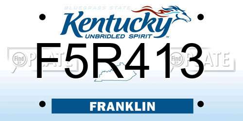 F5R413 Kentucky License Plate
