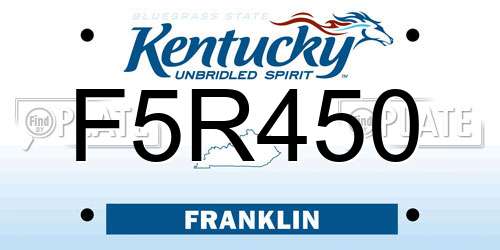 F5R450 Kentucky License Plate
