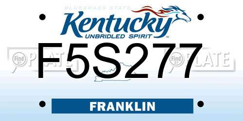 F5S277 Kentucky License Plate
