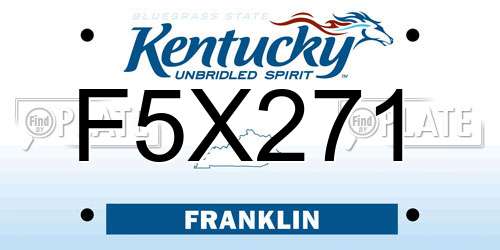 F5X271 Kentucky License Plate