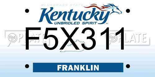F5X311 Kentucky License Plate