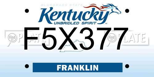 F5X377 Kentucky License Plate