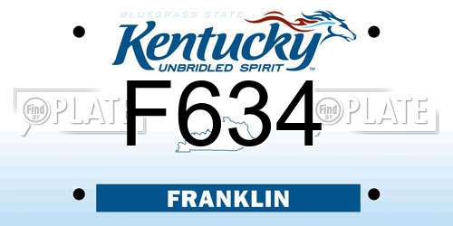 F634 Kentucky License Plate