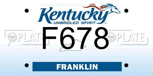 F678 Kentucky License Plate
