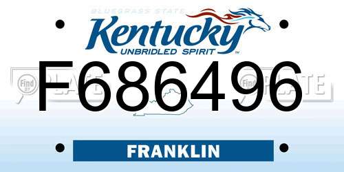 F686496 Kentucky License Plate