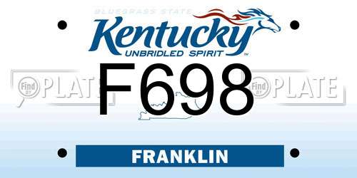 F698 Kentucky License Plate