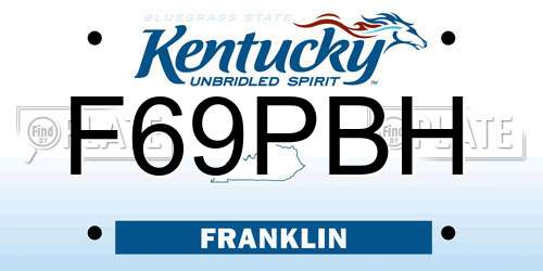 F69PBH Kentucky License Plate