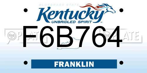 F6B764 Kentucky License Plate