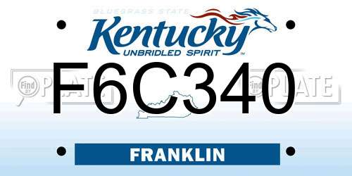 F6C340 Kentucky License Plate