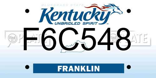 F6C548 Kentucky License Plate