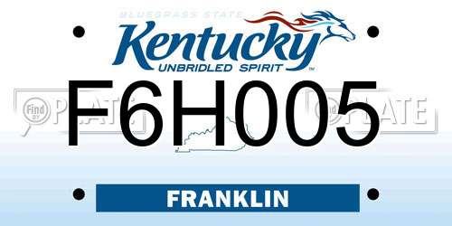 F6H005 Kentucky License Plate
