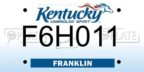 F6H011 Kentucky License Plate