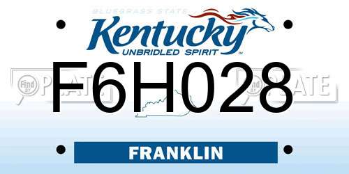 F6H028 Kentucky License Plate