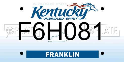 F6H081 Kentucky License Plate