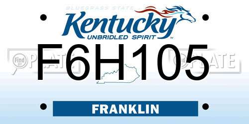 F6H105 Kentucky License Plate