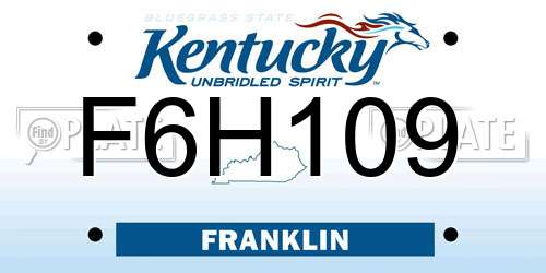 F6H109 Kentucky License Plate