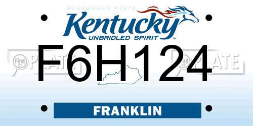 F6H124 Kentucky License Plate