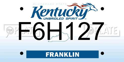 F6H127 Kentucky License Plate