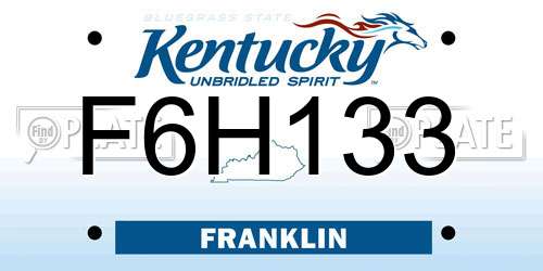 F6H133 Kentucky License Plate