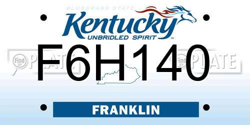 F6H140 Kentucky License Plate