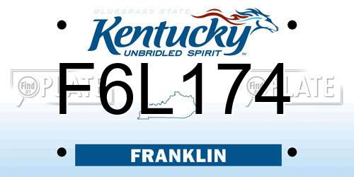 F6L174 Kentucky License Plate