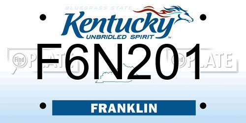 F6N201 Kentucky License Plate