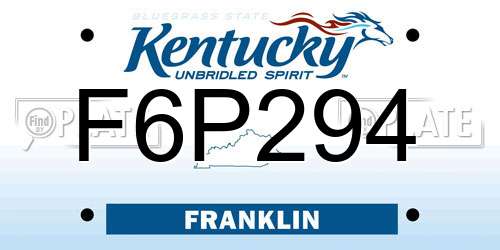 F6P294 Kentucky License Plate