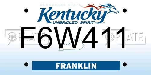 F6W411 Kentucky License Plate
