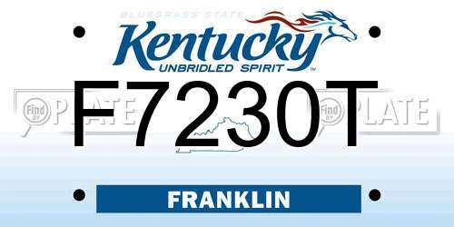 F7230T Kentucky License Plate