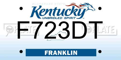 F723DT Kentucky License Plate