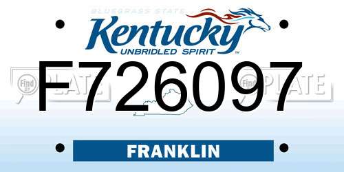 F726097 Kentucky License Plate