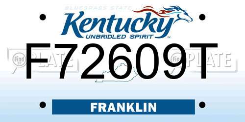 F72609T Kentucky License Plate
