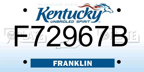 F72967B Kentucky License Plate