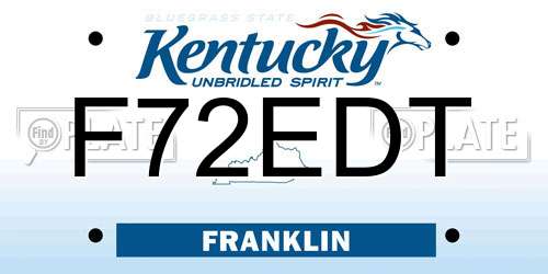 F72EDT Kentucky License Plate
