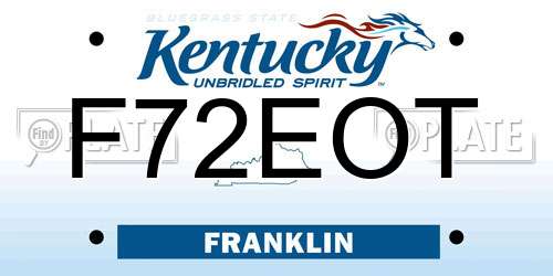 F72EOT Kentucky License Plate