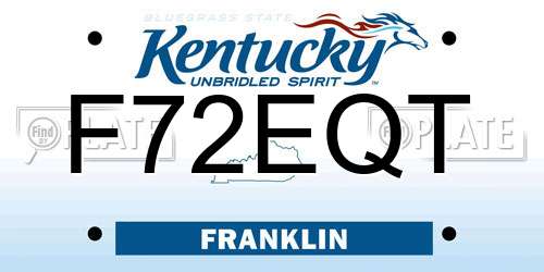 F72EQT Kentucky License Plate