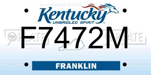 F7472M Kentucky License Plate